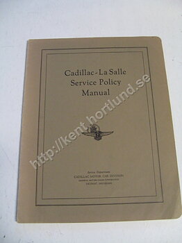 1937 Cadillac La Salle Service Policy Manual