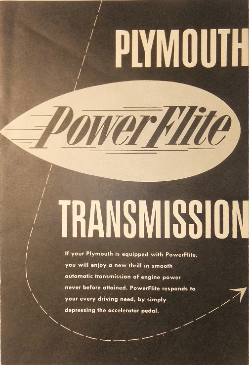 1954 Plymouth Owners Manual PowerFlite supplement