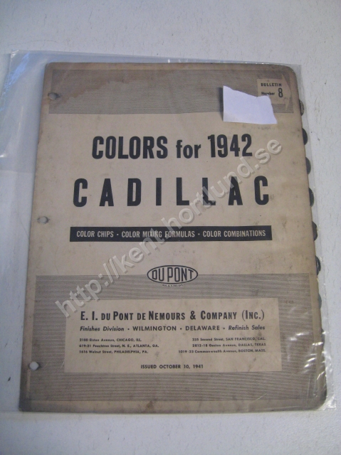 1942 Cadillac Colors for 1942 DuPont
