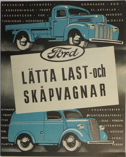 1947 Ford Lastbilar broschyr svensk