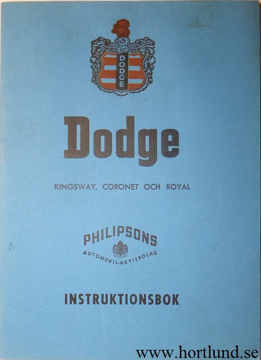 1954 Dodge Instruktionsbok svensk