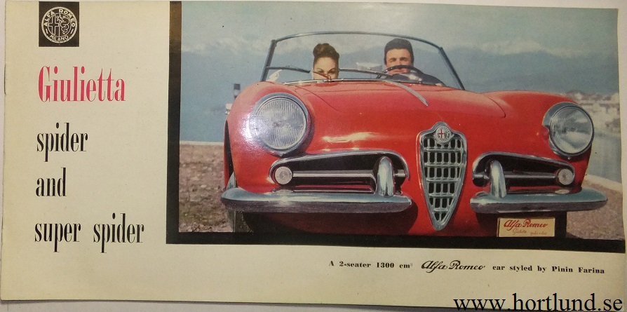 1958 Alfa Romeo Giulietta Spider and Super Spider broschyr