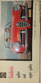 1958 Alfa Romeo Giulietta Spider and Super Spider broschyr