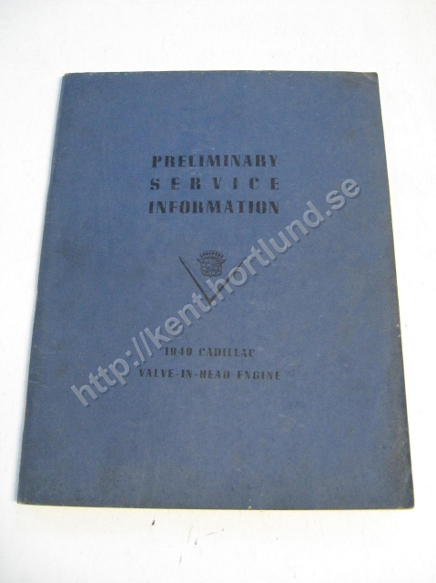 1949 Cadillac valve in head engines preliminary service information
