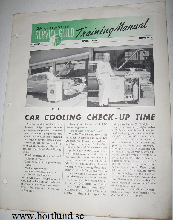 1958 Oldsmobile Service Guild Training Manual April 