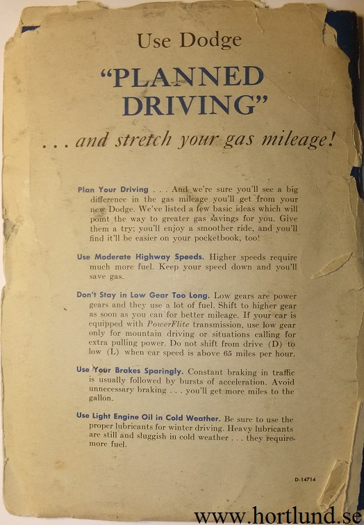 1954 Dodge Owners Manual - 2