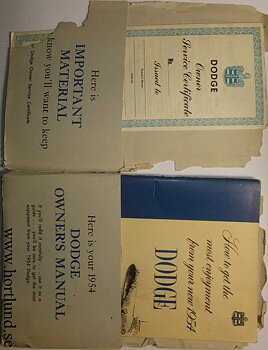 1954 Dodge Owners Manual