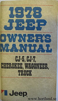 1978 Jeep  Owner's Manual alla modeller