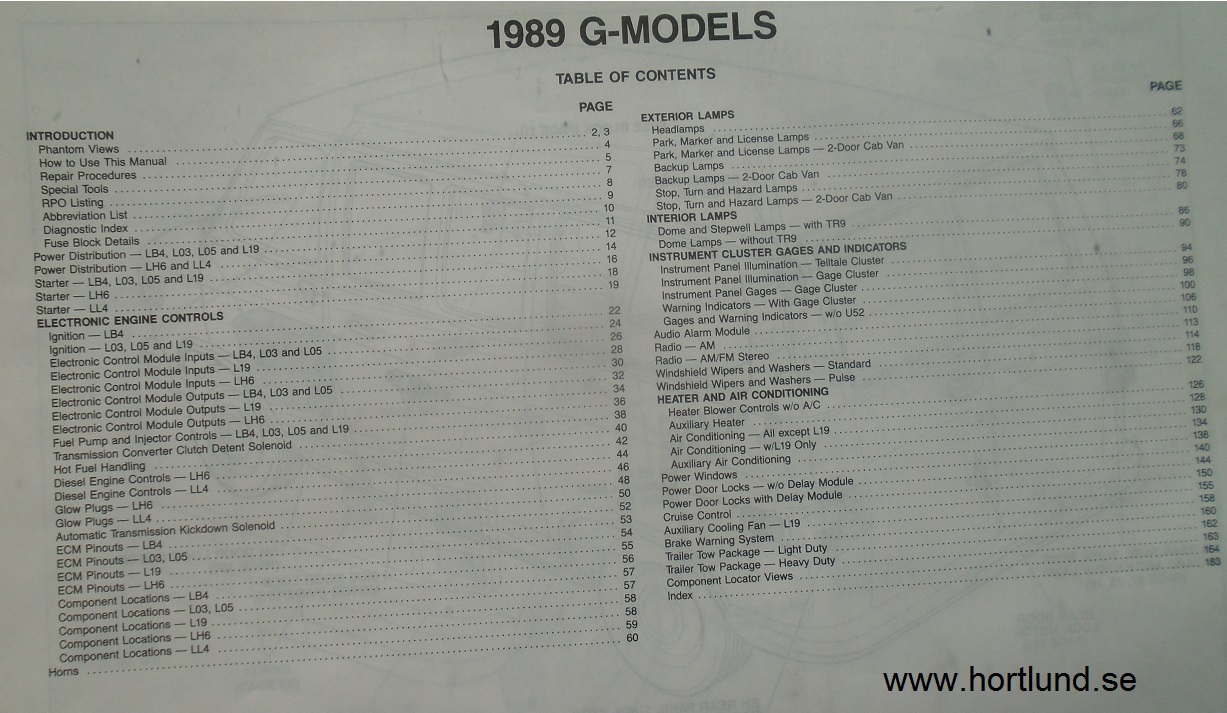 1989 GMC Light Duty Truck G Models Electrical Diagrams & Diagnosis - 2