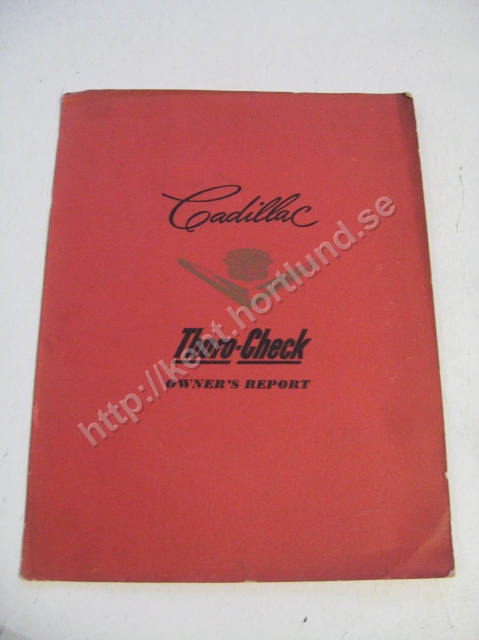 1953 Cadillac Thoro-Check Owners Report mapp