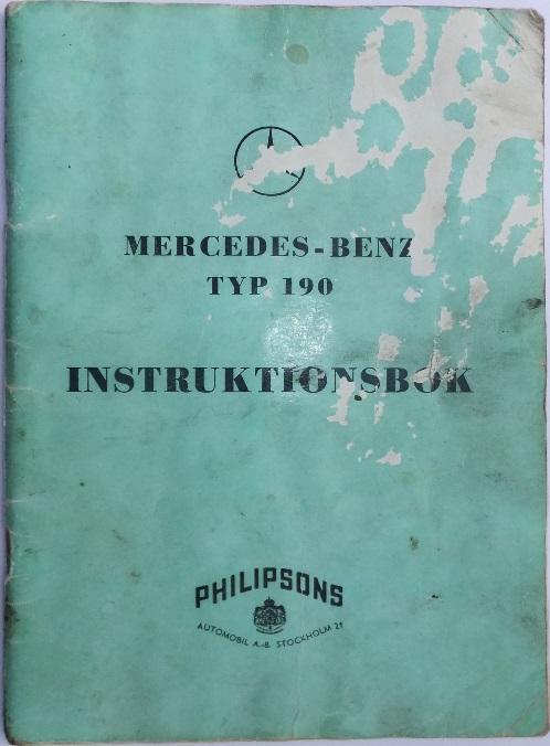 1959 Mercedes-Benz 190 Instruktionsbok