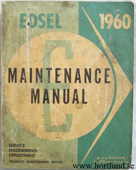 1960 Edsel Maintenance Manual
