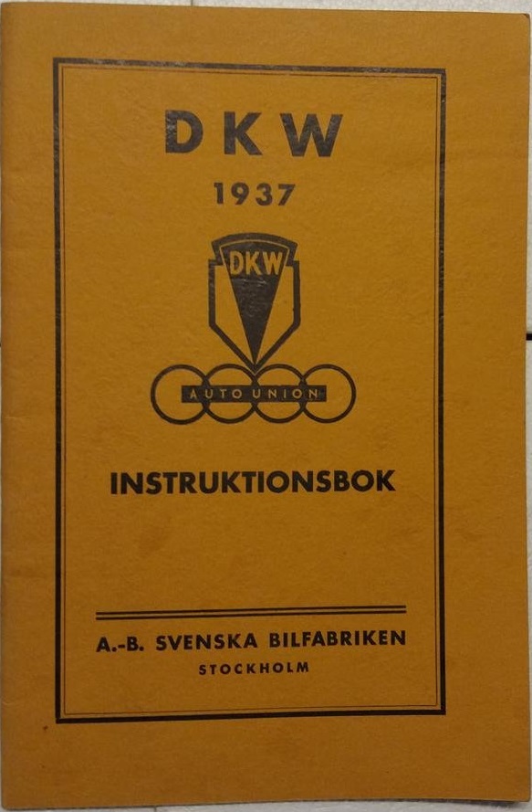 1937 DKW Instruktionsbok svensk