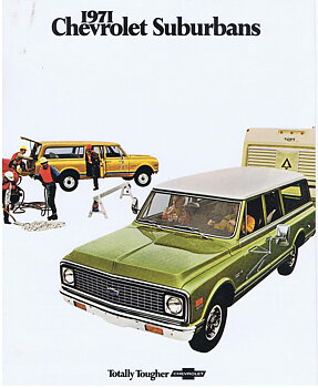 1971 Chevrolet Truck Försäljningsbroschyr Suburbans