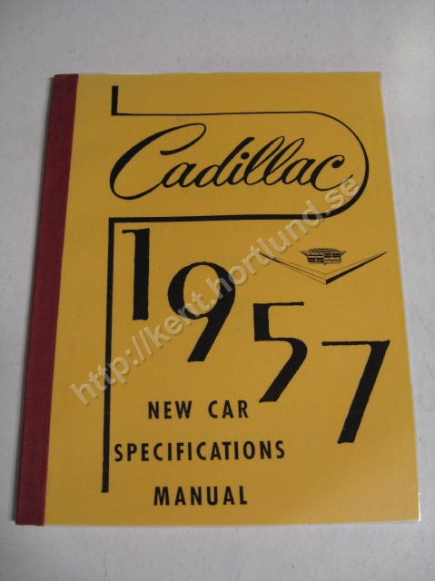 1957 Cadillac New Car Specification Manual