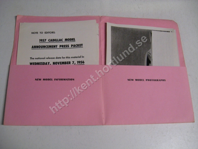 1957 Cadillac  model announcement press packet