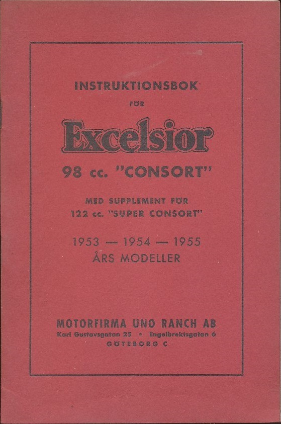1953-1955 Excelsior 98 cc Consort Instruktionsbok