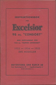 1953-1955 Excelsior 98 cc Consort Instruktionsbok