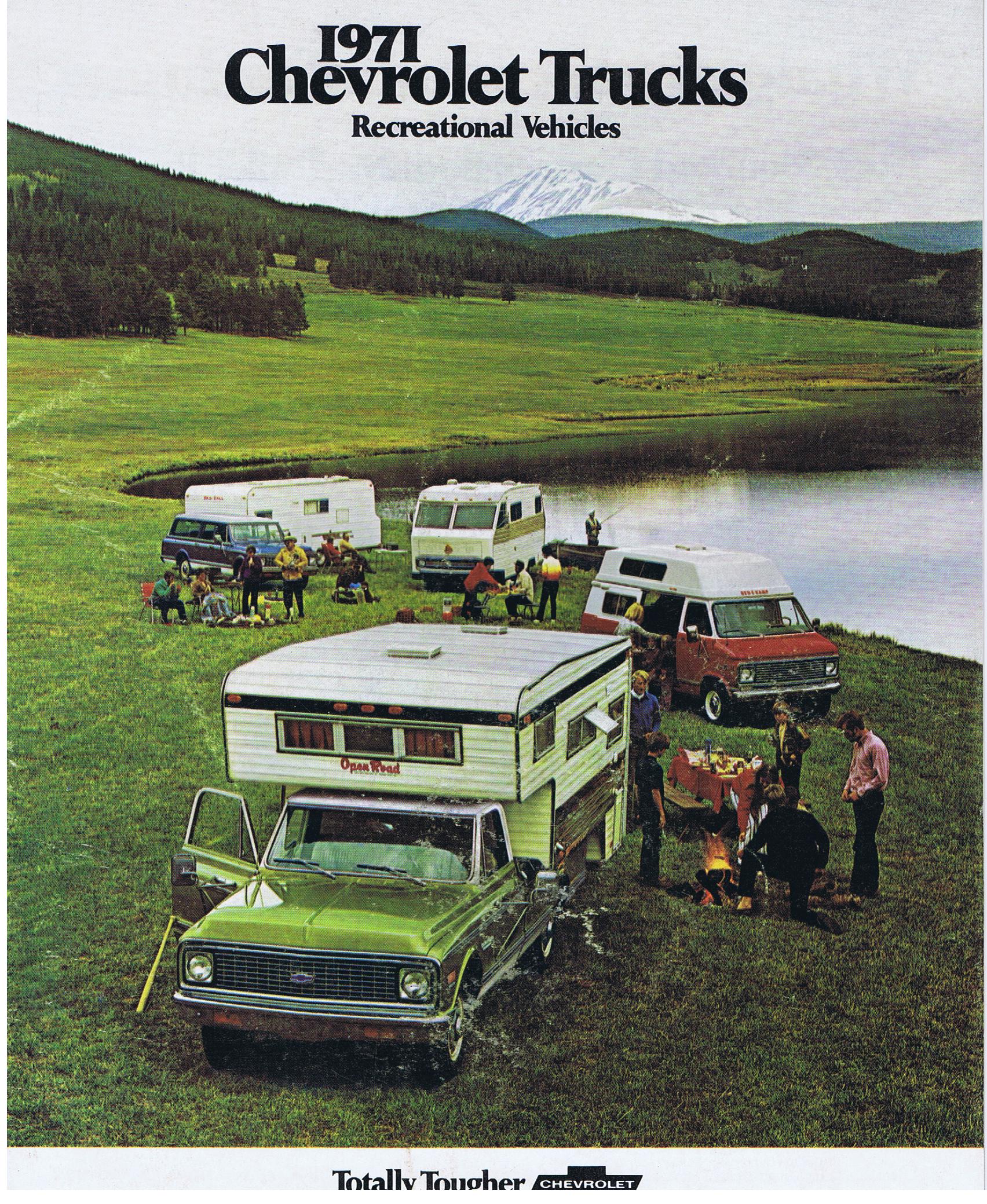 1971 Chevrolet Truck Försäljningsbroschyr Recreational Vehicles Reviderad Utgåva