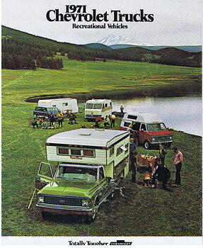 1971 Chevrolet Truck Försäljningsbroschyr Recreational Vehicles Reviderad Utgåva