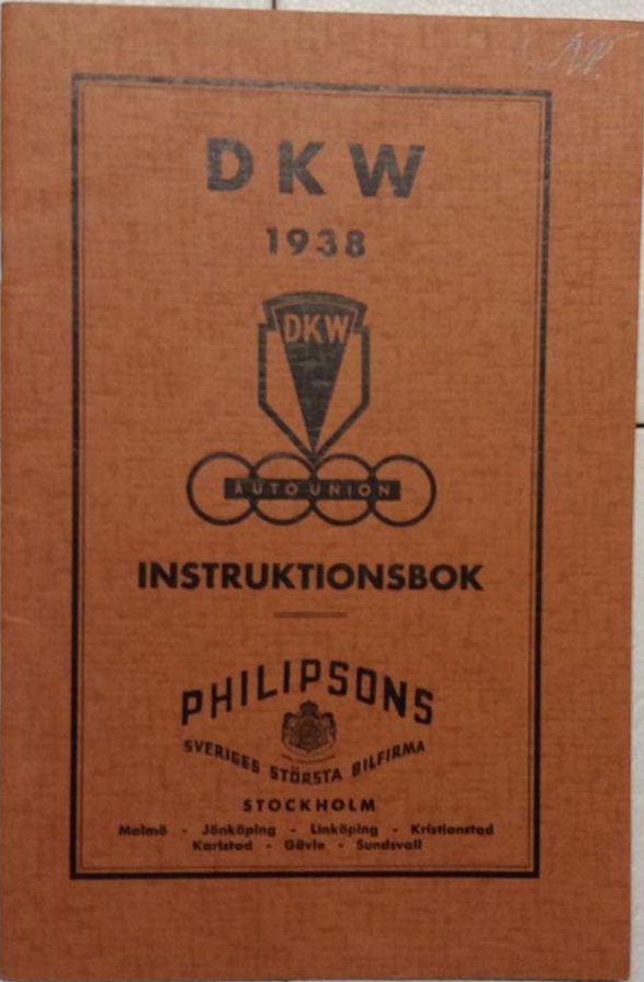1938 DKW Instruktionsbok svensk