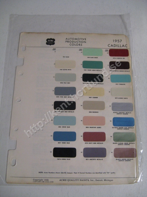 1957 Cadillac Acme automotive colors