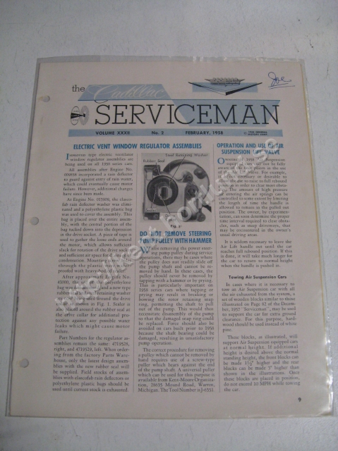 1958  Cadillac Serviceman Magazine