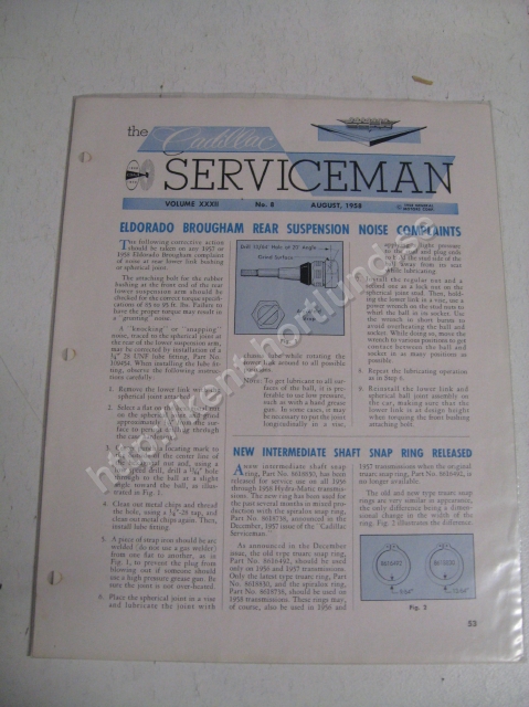 1958  Cadillac Serviceman Magazine