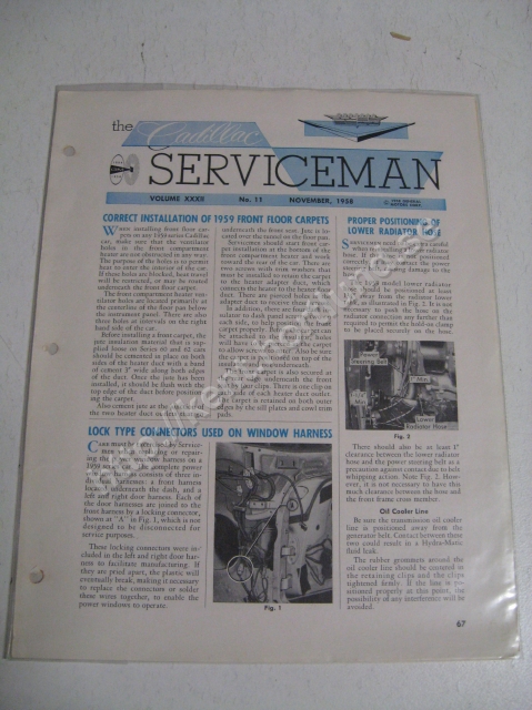 1958  Cadillac Serviceman Magazine