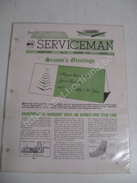 1958  Cadillac Serviceman Magazine