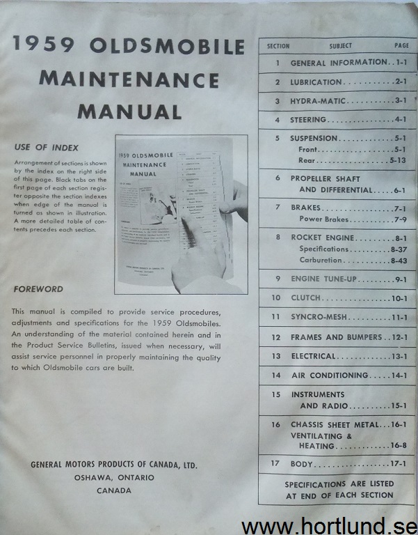 1959 Oldsmobile Shop Service Manual original - 2