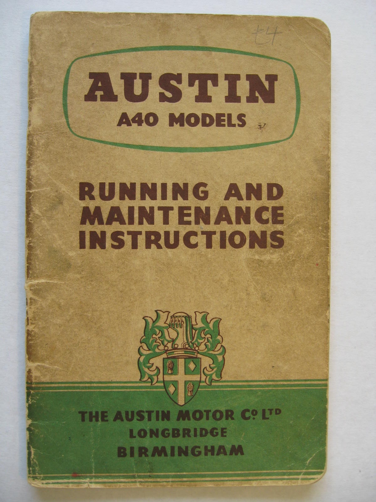 1952 1953 Austin A 40 Instruktionsbok
