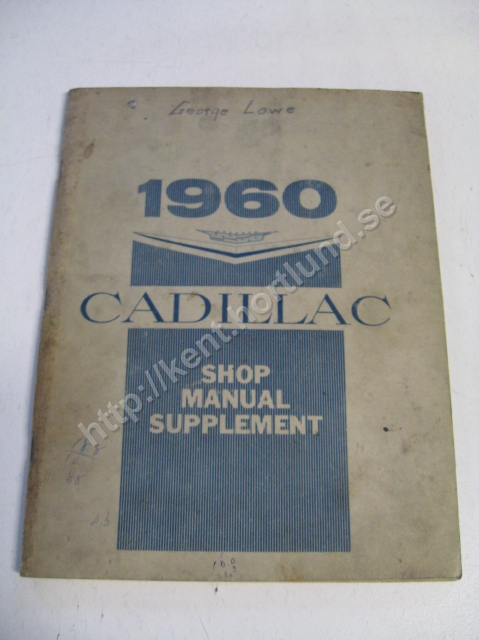 1960 Cadillac Shop Manual Supplement original