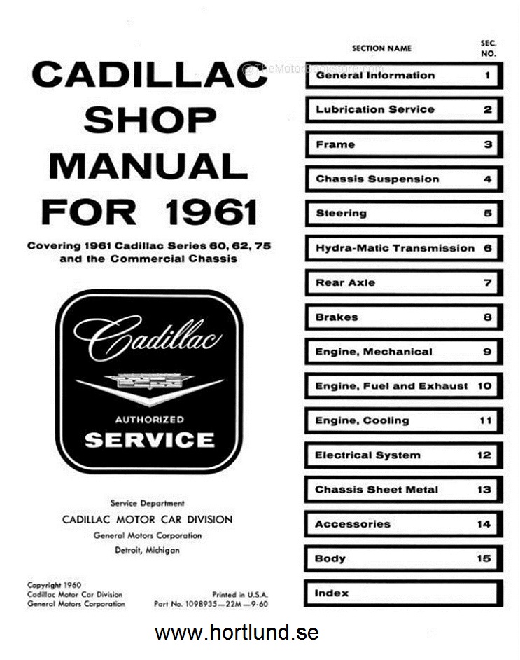 1961 Cadillac Shop manual - 2