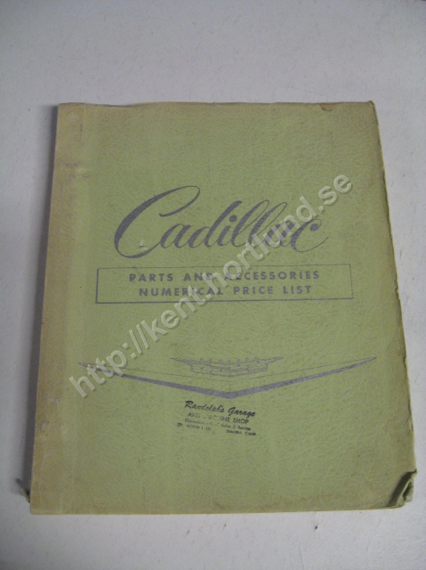 1961 Cadillac Parts and Accessories Numerical Price list