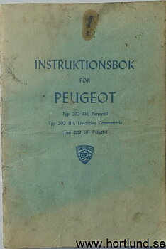 1948 Peugeot 202 BH & UH Instruktionsbok