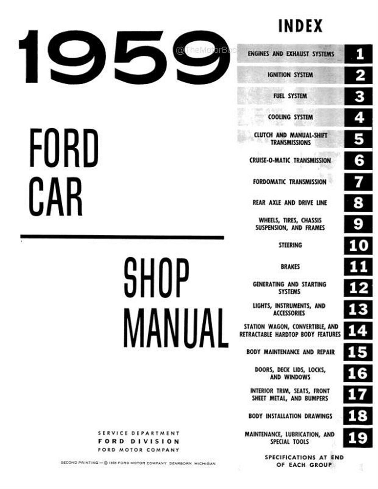 1959 Ford car Shop Manual - 2