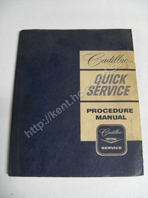 1962 Cadillac quick service procedure manual