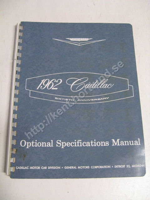 1962 Cadillac optional specification manual