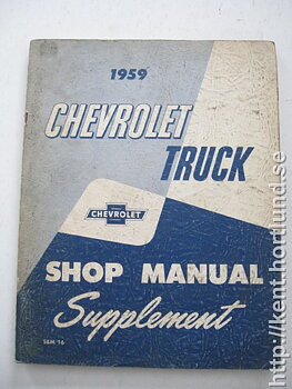 1959 Chevrolet Truck Shop Manual Supplement