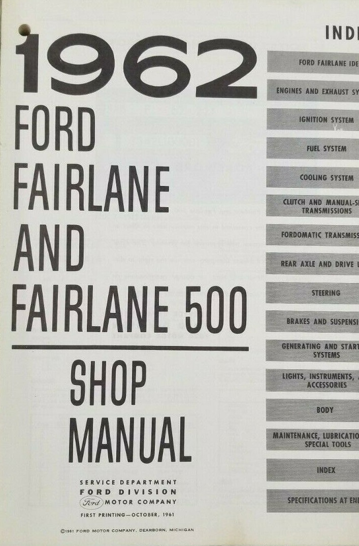1962 Ford Fairlane Shop Manual - 2