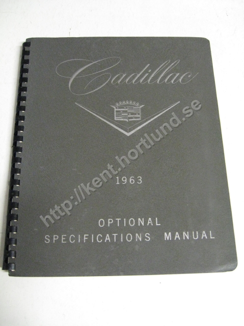 1963 Cadillac Optional Specifications Manual