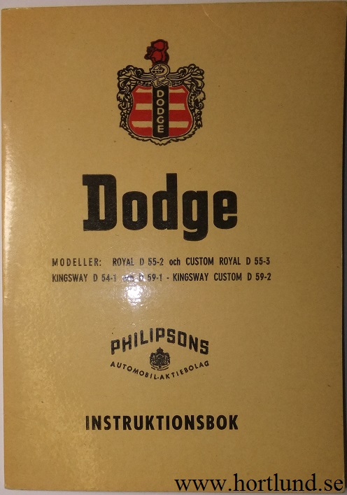 1955 Dodge Instruktionsbok svensk