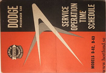 1956 Dodge Service Operation Time Schedule