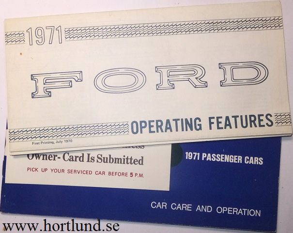 1971 Ford full size Owners Manual 1:st edit