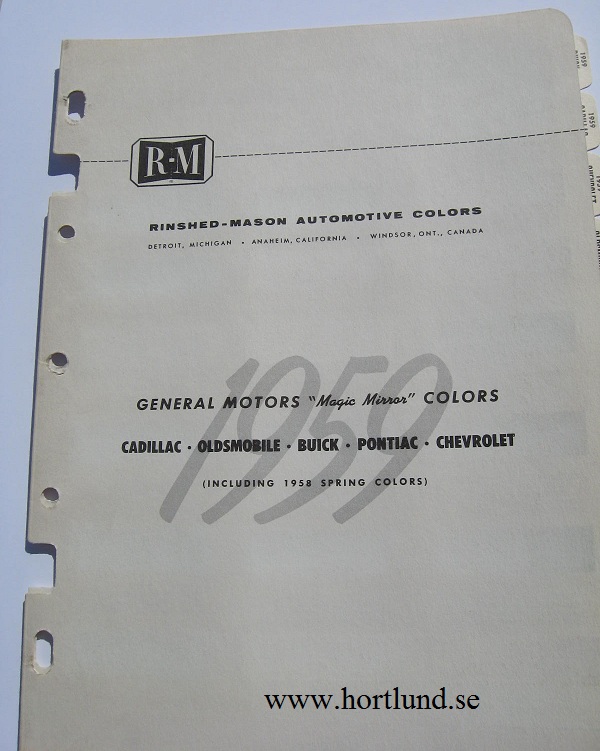 1959 GM R-M Rinshed-Mason lackkarta - 2