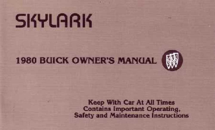 1980 Buick Skylark Owner's Manual