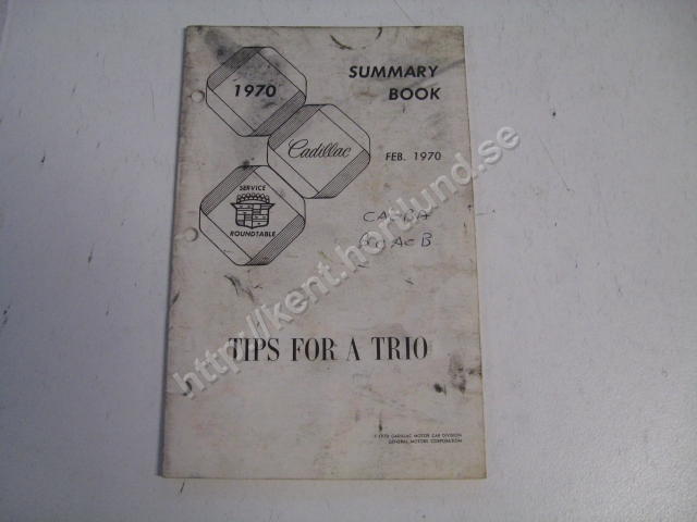 1970 Cadillac Service roundtable summary book