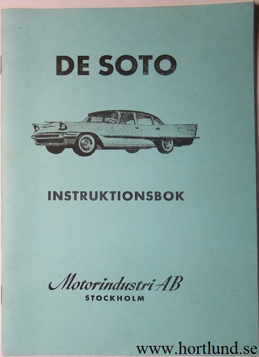 1957 De Soto Instruktionsbok svensk
