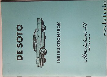 1957 De Soto Instruktionsbok svensk